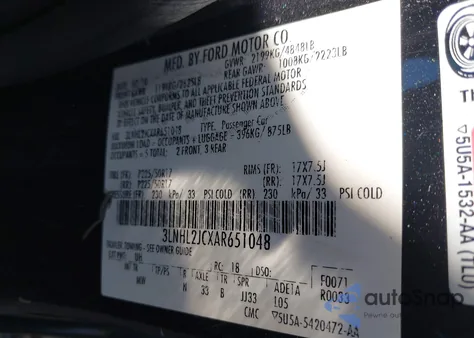 2010 Lincoln Mkz z USA, uszkodzony, nr VIN 3LNHL2JCXAR651048